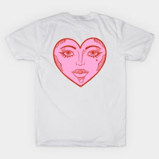 Cute faces heart T-Shirt